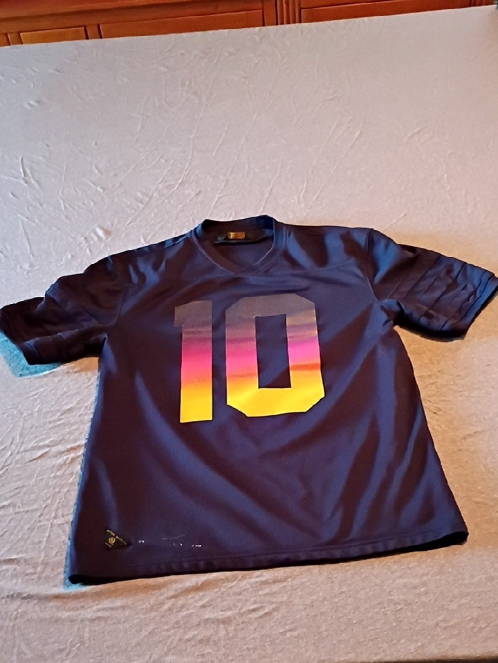 10.Deep Boys Navy Tee with Pink-to-Yellow Gradient '10' Graphic